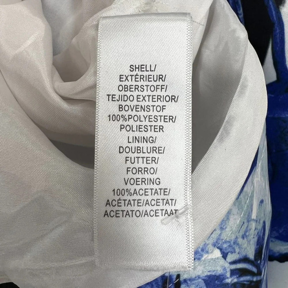 Aidan Mattox Blue White Floral Satin Ball Gown $398 - Picture 11 of 12